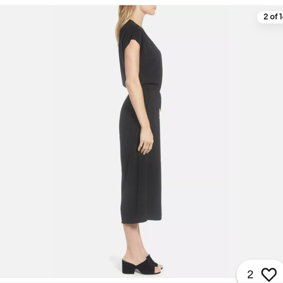 NEW Eileen Fisher black crepe v-neck jumpsuit Romper jumper - Picture 4 of 11